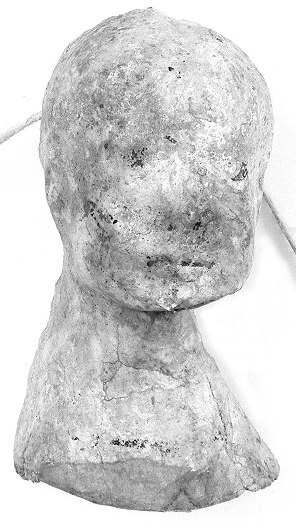 testa di bambino (ex voto antropomorfo) - valdelsano (secc. XVII/ XVIII)