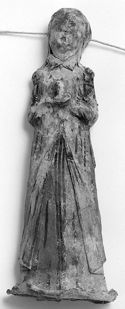 figura femminile orante (ex voto antropomorfo) - valdelsano (secc. XVII/ XVIII)