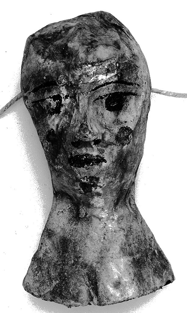 testa umana (ex voto antropomorfo) - valdelsano (secc. XVI/ XIX)