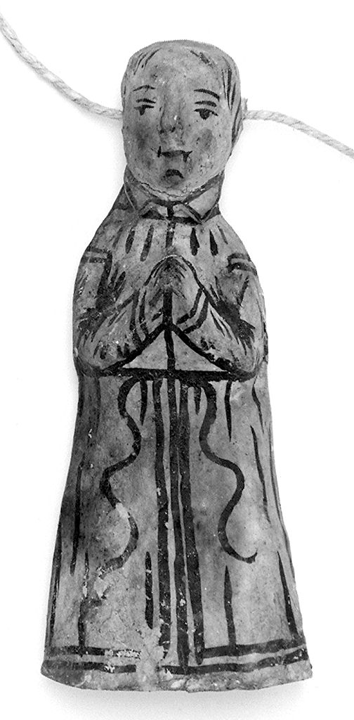 figura maschile orante (ex voto antropomorfo) - valdelsano (secc. XVI/ XIX)