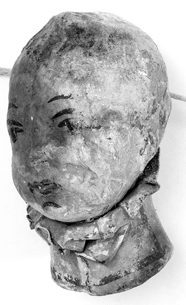 testa di bambino (ex voto antropomorfo) - valdelsano (secc. XVII/ XVIII)