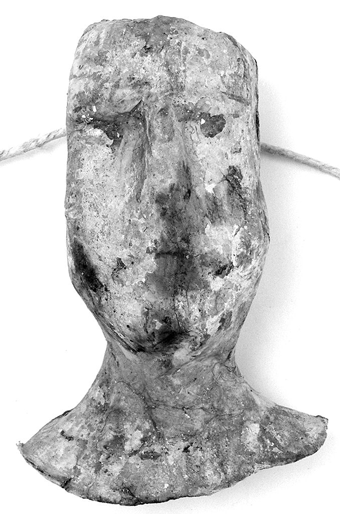 testa d'uomo (ex voto antropomorfo) - valdelsano (secc. XVI/ XVIII)