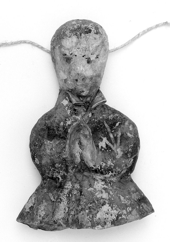 figura maschile orante (ex voto antropomorfo) - valdelsano (secc. XVI/ XIX)