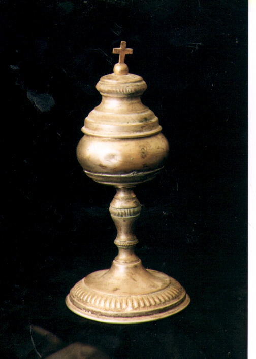 vasetto per olio santo - bottega abruzzese (fine sec. XIX)