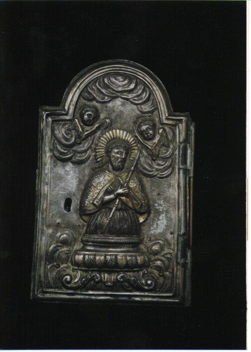 CRISTO IN ABITO DA PELLEGRINO (SPORTELLO DI TABERNACOLO) - AMBITO NAPOLETANO (SEC. XIX)