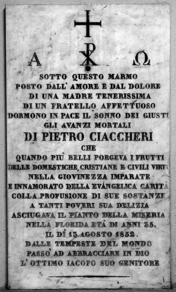 lapide tombale - produzione fiorentina (sec. XIX)