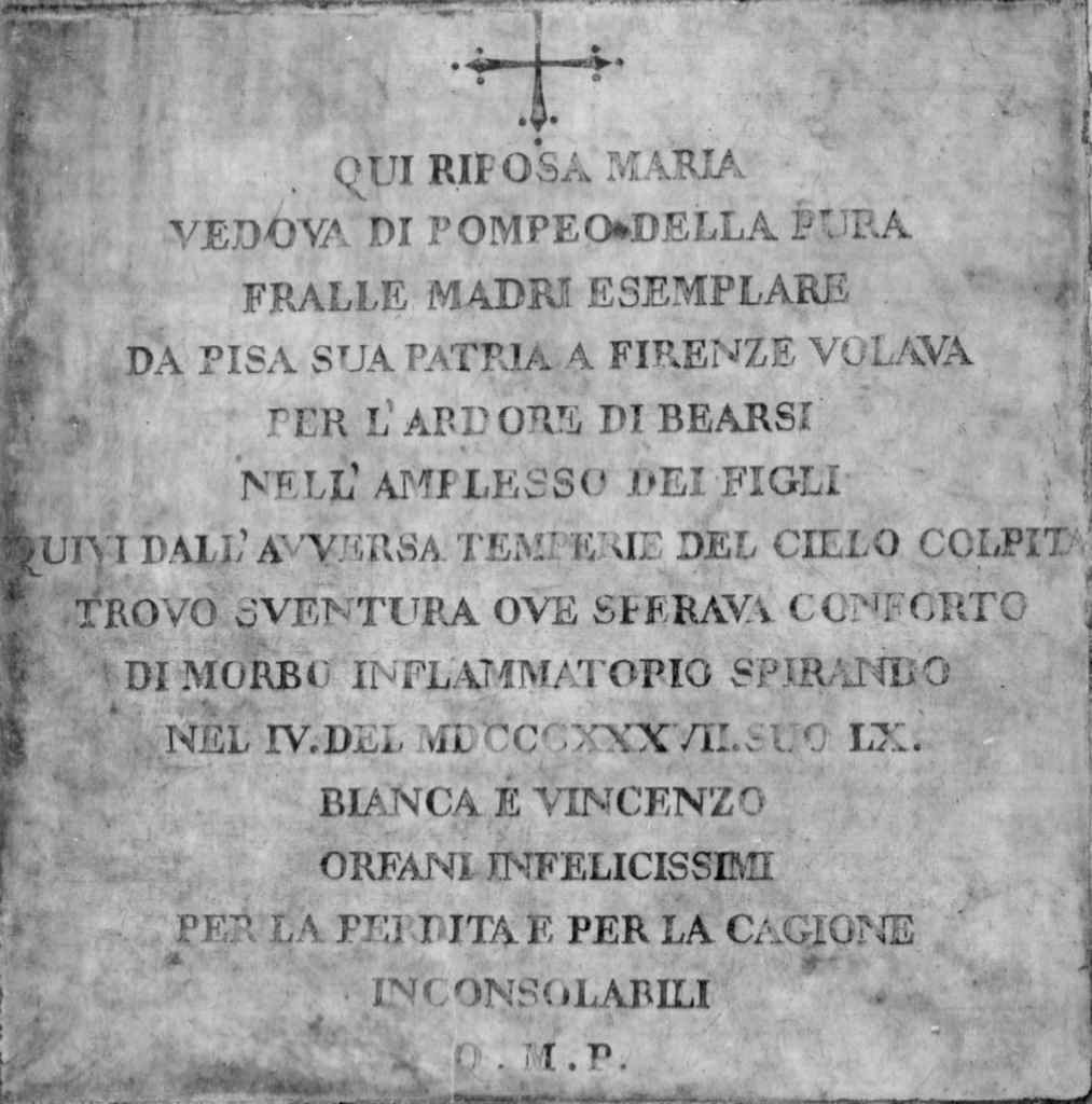 lastra tombale - produzione toscana (sec. XIX)