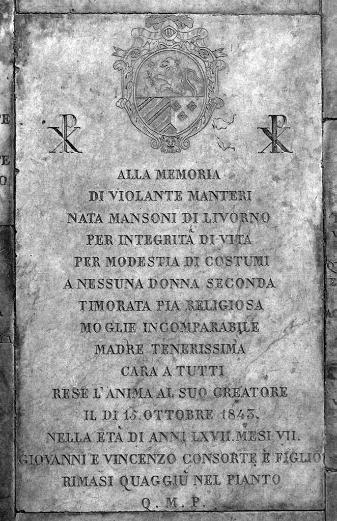 lastra tombale - produzione toscana (sec. XIX)