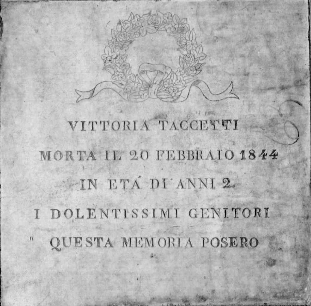 lastra tombale - produzione toscana (sec. XIX)