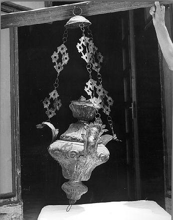 lampada pensile - bottega italiana (sec. XVII)
