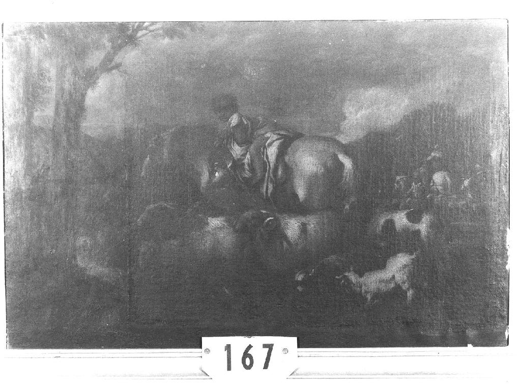 paesaggio con animali (dipinto, opera isolata) - ambito ligure (sec. XVIII)