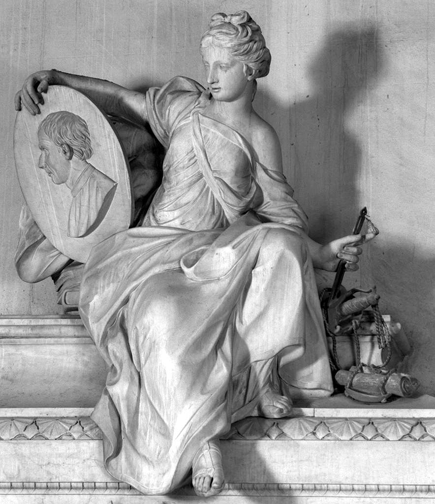 Politica mostra il ritratto di Niccolò Machiavelli (monumento funebre) di Spinazzi Innocenzo (sec. XVIII)