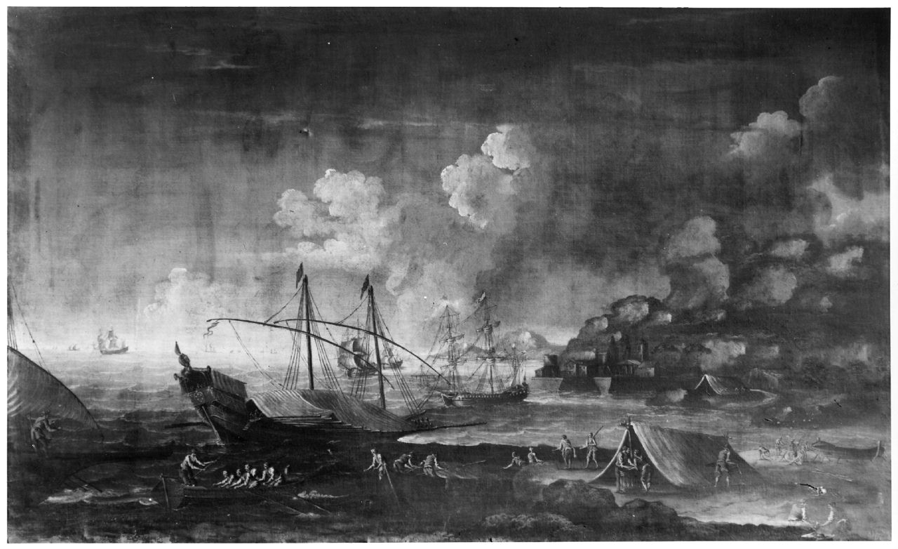 paesaggio marino (dipinto) - ambito olandese (ultimo quarto sec. XVII)