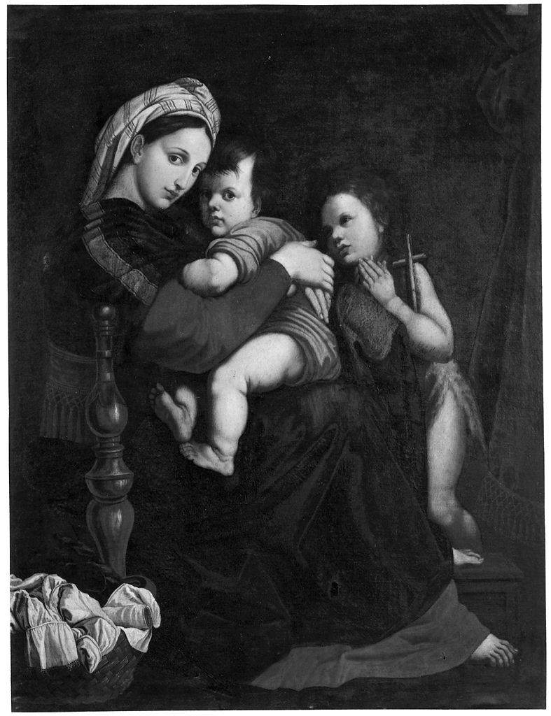 Madonna della Seggiola, Madonna con Bambino (dipinto) - ambito fiorentino (sec. XVIII)