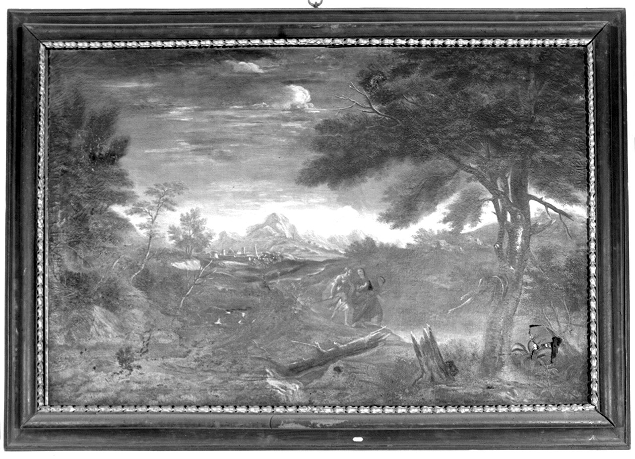 paesaggio con Cristo sulla via di Emmaus (dipinto) di Ricoveri Umberto (ultimo quarto sec. XVII)