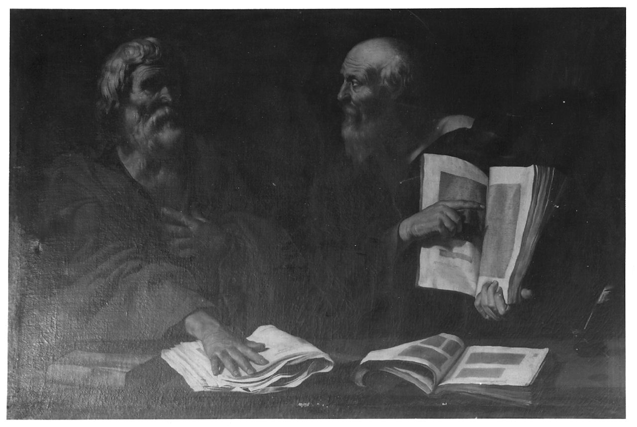 apostoli a mezza figura (dipinto) di Maestro del Giudizio di Salomone (sec. XVII)