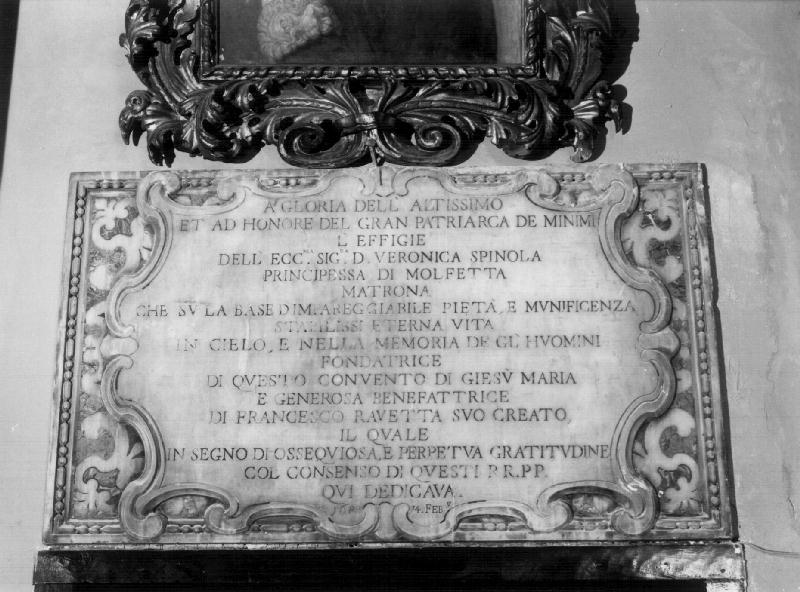 lapide commemorativa - bottega ligure (seconda metà sec. XVII)