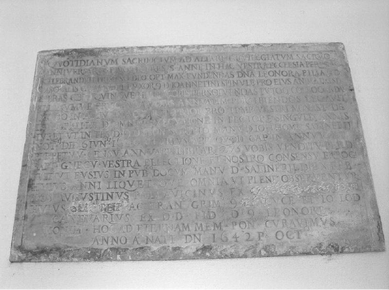 lapide - bottega genovese (sec. XVII)