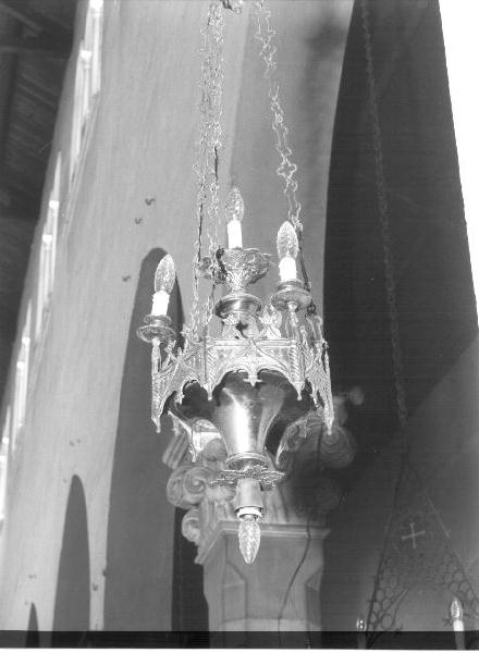 lampada pensile - bottega ligure (secondo quarto sec. XX)