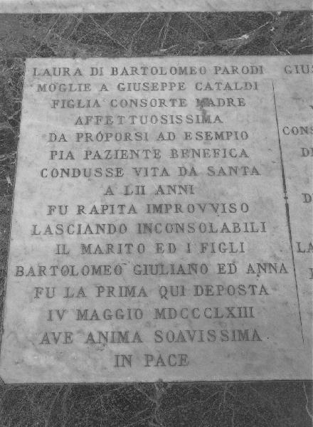 lapide - bottega ligure (secondo quarto sec. XIX)