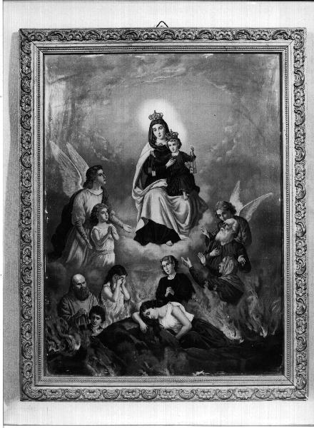 Madonna con Bambino, angeli e anime purganti (dipinto, elemento d'insieme) - ambito ligure (seconda metà sec. XIX)