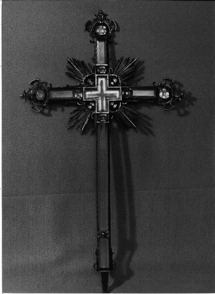 reliquiario - a croce, elemento d'insieme - PRODUZIONE LIGURE (seconda metà sec. XVII)