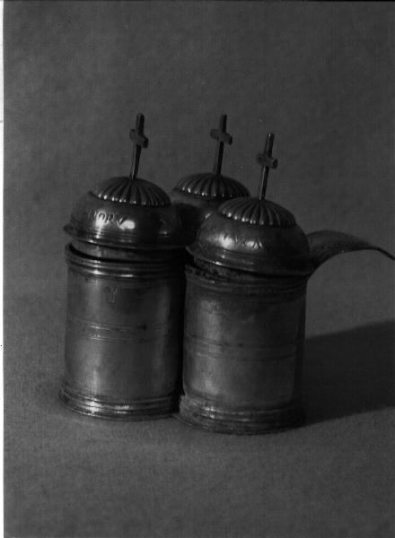 vasetti per oli santi, opera isolata - PRODUZIONE GENOVESE (sec. XVIII)