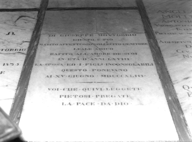 lapide tombale, opera isolata - bottega ligure (sec. XIX)