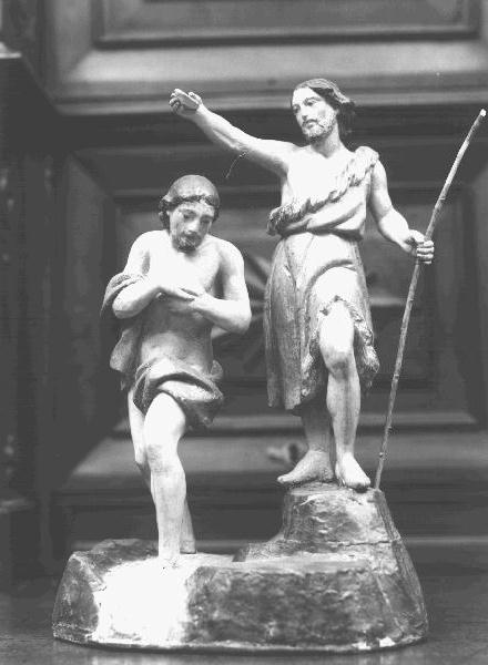 BATTESIMO DI CRISTO (gruppo scultoreo, opera isolata) - PRODUZIONE GENOVESE (primo quarto sec. XX)