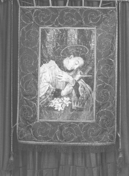 San Luigi Gonzaga (stendardo processionale, opera isolata) - manifattura genovese (secc. XIX/ XX)