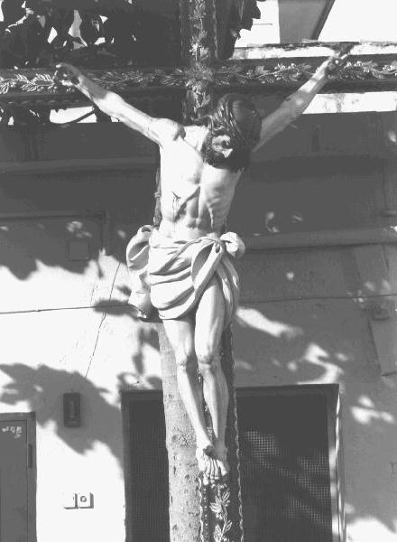 CRISTO CROCIFISSO (croce processionale, elemento d'insieme) - bottega tirolese (prima metà sec. XX)