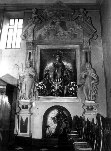 Sant'Agostino/ Santa Monica/ Dio Padre (altare, elemento d'insieme) - PRODUZIONE GENOVESE (sec. XVIII)