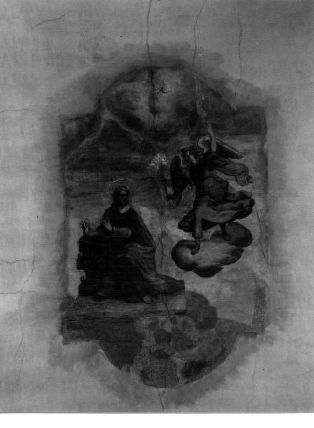 ANNUNCIAZIONE (dipinto, opera isolata) di Calvi (bottega) (fine/inizio secc. XVI/ XVII)