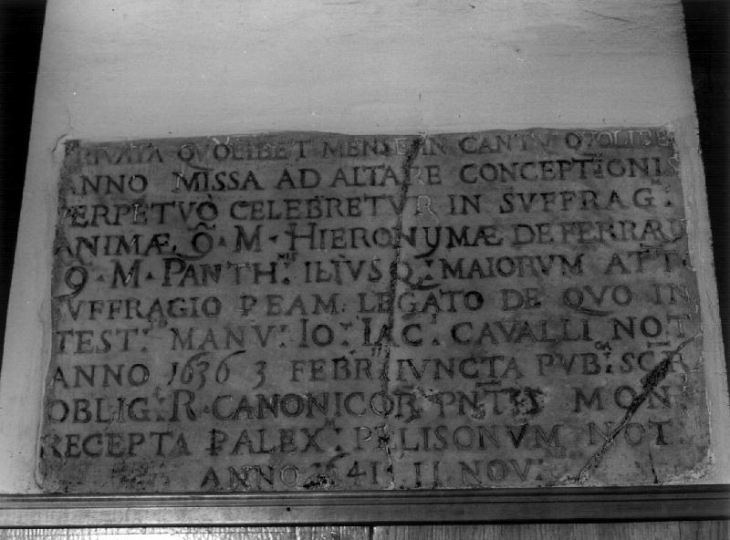 lapide, opera isolata - bottega genovese (sec. XVII)