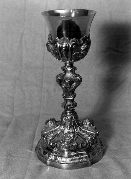 cherubini e motivi decorativi fitomorfi (calice, opera isolata) - bottega ligure (seconda metà sec. XVIII)