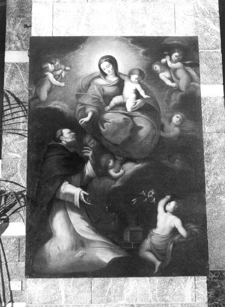 Madonna del Rosario con San Domenico (dipinto, opera isolata) - ambito ligure (sec. XVII)