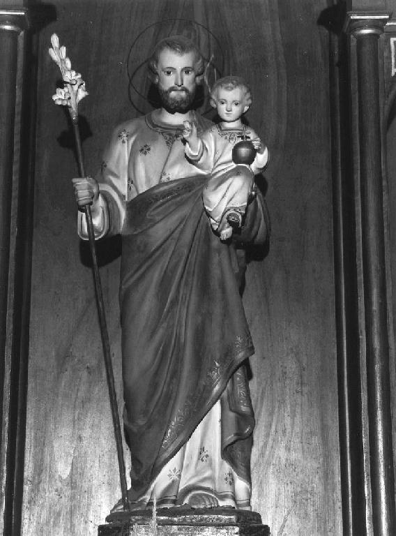 San Giuseppe e Gesù Bambino (gruppo scultoreo, opera isolata) - bottega milanese (sec. XX)