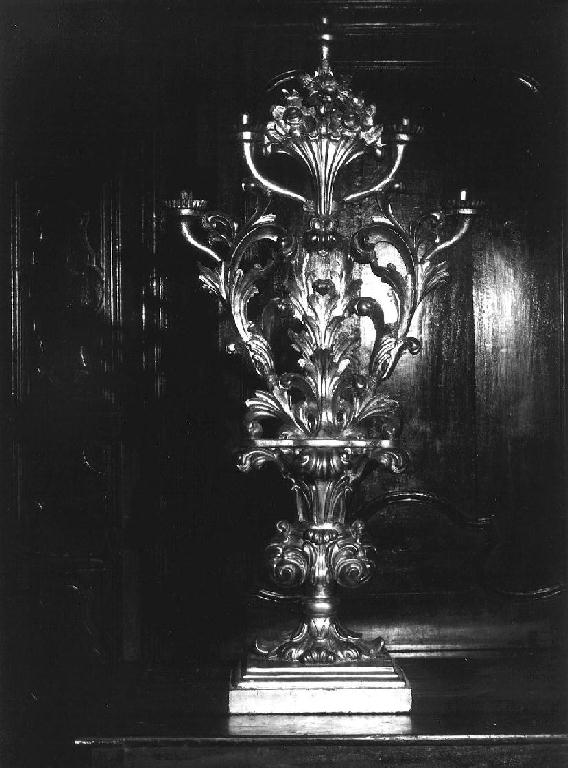 motivi decorativi floreali/ motivi decorativi vegetali (candeliere, serie) - bottega ligure (prima metà sec. XVIII)