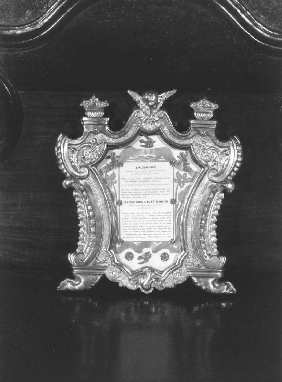 motivi decorativi vegetali/ cherubino (cartagloria, elemento d'insieme) - PRODUZIONE LIGURE (primo quarto sec. XX)