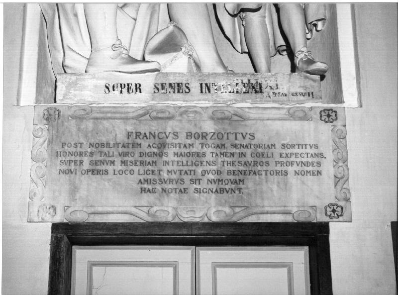 lapide, elemento d'insieme - bottega ligure (terzo quarto sec. XVII)