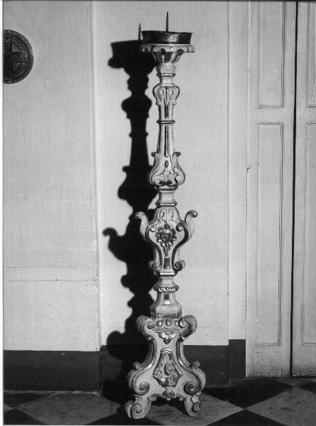 candelabro, serie - bottega ligure (terzo quarto sec. XIX)