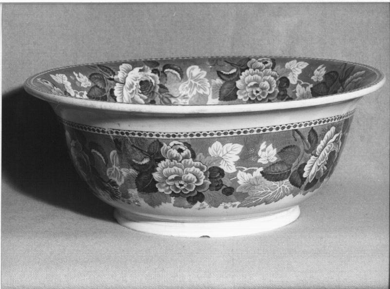 fiori (bacile, opera isolata) - manifattura inglese (fine/inizio secc. XIX/ XX)