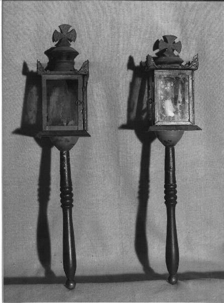 lanterna - portatile, coppia - produzione italiana (secondo quarto sec. XIX)