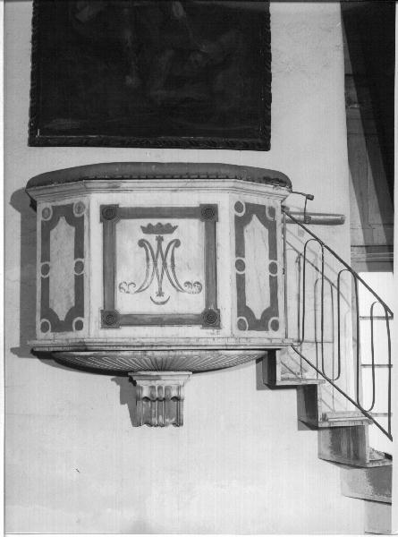 monogramma mariano (pulpito, opera isolata) - bottega ligure (ultimo quarto sec. XIX)