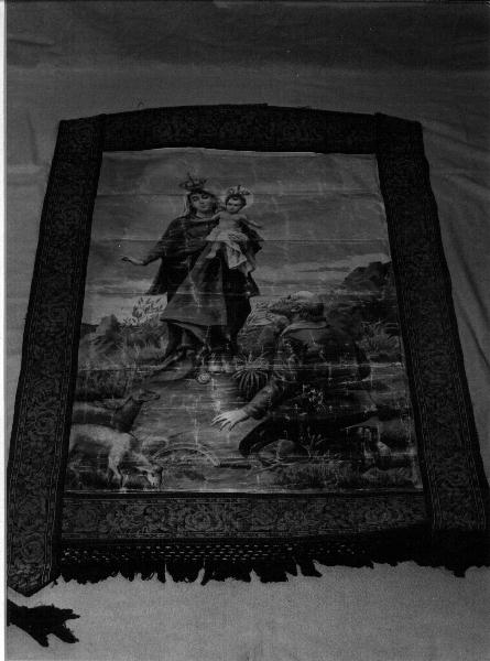 Madonna con Bambino e beato Chighizzola (stendardo processionale, opera isolata) - ambito ligure (fine/inizio secc. XIX/ XX)