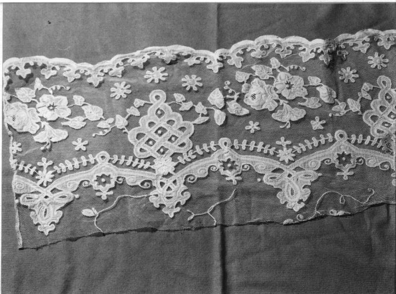 merletto, frammento - manifattura ligure (fine/inizio secc. XVIII/ XIX)