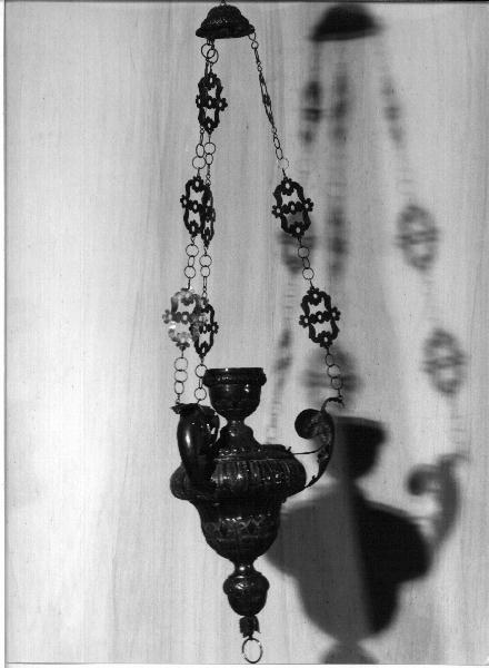 lampada pensile, coppia - bottega ligure (secondo quarto sec. XIX)