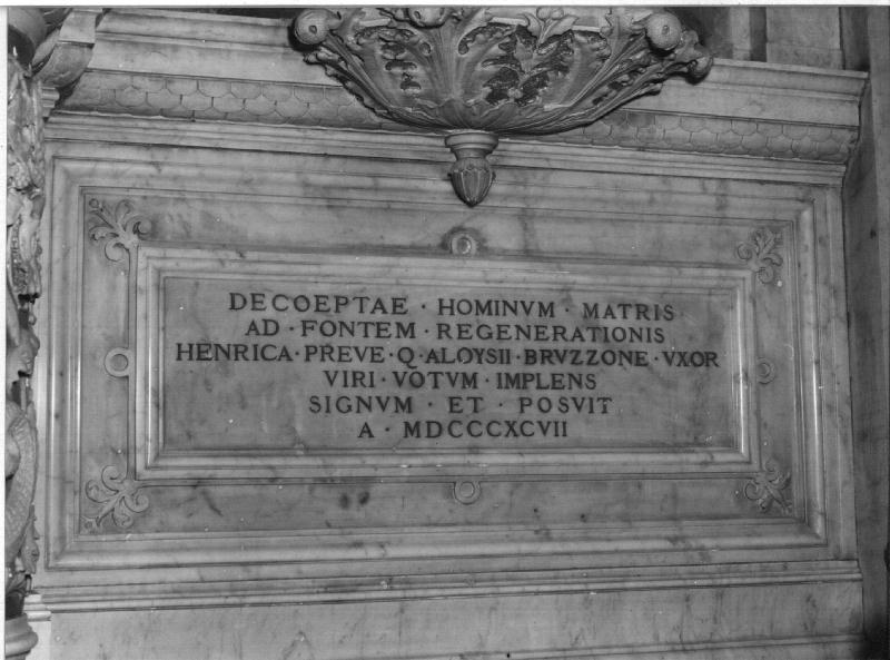 lapide, elemento d'insieme - bottega ligure (sec. XIX)