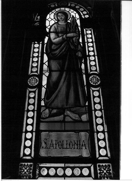 Sant'Apollonia (vetrata, elemento d'insieme) - PRODUZIONE LIGURE (secondo quarto sec. XX)