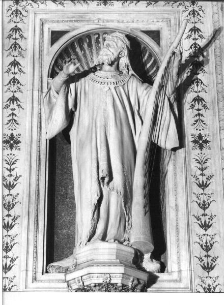 David suona l'arpa (statua, elemento d'insieme) di Scanzi Giovanni (ultimo quarto sec. XIX)